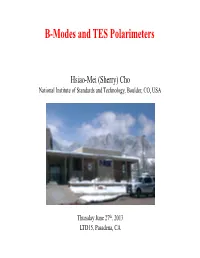 B-Modes and TES Polarimeters