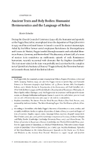 Humanist Hermeneutics and the Language of Relics