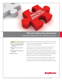 Materials Engineering Laboratories Advanced Solutions for Your Product’S Life Cycle