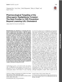 Pharmacological Targeting of the Atherogenic Dyslipidemia Complex: the Next Frontier in CVD Prevention Beyond Lowering LDL Cholesterol