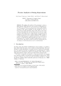 Precise Analysis of String Expressions