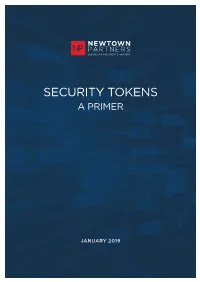 Security Tokens a Primer