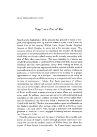 Vergil As a Poet of War