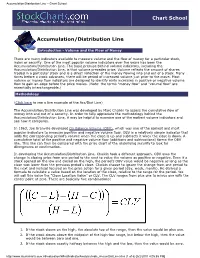 Accumulation/Distribution Line -- Chart School