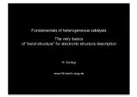 “Band Structure” for Electronic Structure Description
