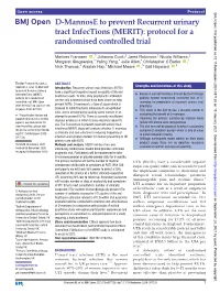 D- Mannose to Prevent Recurrent Urinary Tract Infections