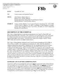 Description of the Submittal Summary of Staff