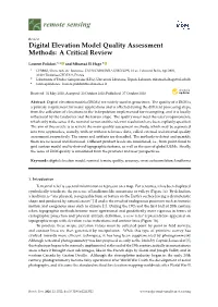 Digital Elevation Model Quality Assessment Methods: a Critical Review