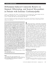 Dobutamine-Induced Contractile Reserve in Stunned, Hibernating, and Scarred Myocardium in Patients with Ischemic Cardiomyopathy