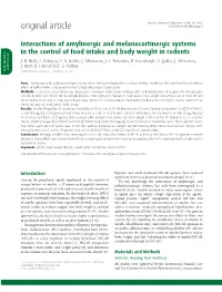 Interactions of Amylinergic and Melanocortinergic Systems in The