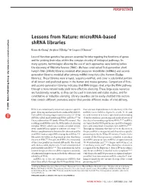 Lessons from Nature: Microrna-Based Shrna Libraries