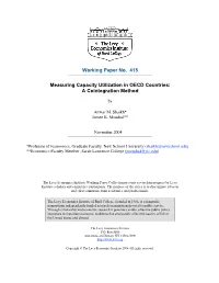 Measuring Capacity Utilization in OECD Countries: a Cointegration Method
