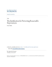 The Justification for Protecting Reasonable Expectations