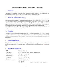 Differentiation Rules (Differential Calculus)