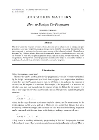 How to Design Co-Programs