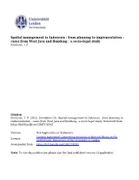 Spatial Management in Indonesia: from Planning to Implementation