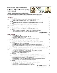 Texts Checklist, the Making of African American Identity