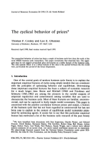 The Cyclical Behavior of Prices*