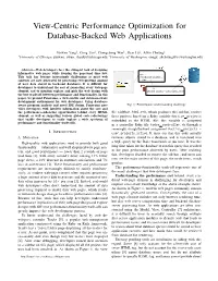 View-Centric Performance Optimization for Database-Backed Web Applications