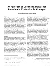 An Approach to Lineament Analysis for Groundwater Exploration in Nicaragua