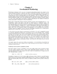 Chapter 5 Geochemical Weathering