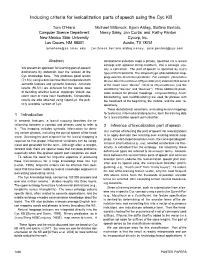 Inducing Criteria for Lexicalization Parts of Speech Using the Cyc KB