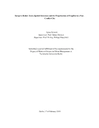 Sarajevo Redux: Socio-Spatial Outcomes and the Perpetuation of Fragility in a Post- Conflict City