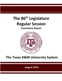 The 86Th Legislature Regular Session