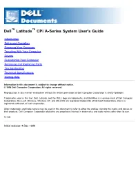 Dell™ Latitude™ Cpi A-Series System User's Guide