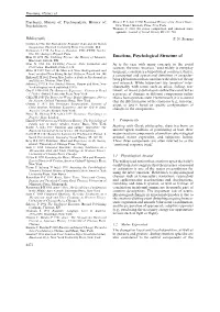 Emotions, Psychological Structure Of