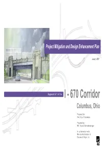 Itigation and Design Enhancement Plan Segment B-1 of the I - 670 Corridor Columbus, Ohio