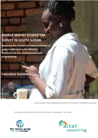 Mobile Money Ecosystem Survey in South Sudan