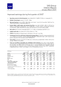 SAS Group Interim Report January-March 2007
