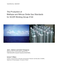 The Production of Methane and Nitrous Oxide Gas Standards for SCOR Working Group #143