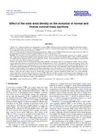 Effect of the Solar Wind Density on the Evolution of Normal and Inverse Coronal Mass Ejections S