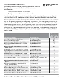 Enhanced Annual Drug List Dispensing Limits