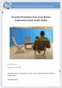 Experiences from South Sudan