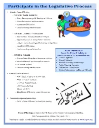 Participate in the Legislative Process