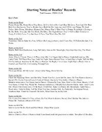 Starting Notes of Beatles' Records