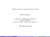 Cellular Automata and Agent-Based Models