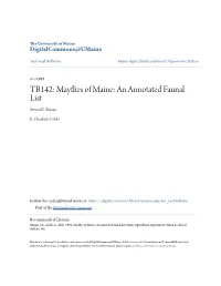 TB142: Mayflies of Maine: an Annotated Faunal List
