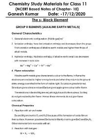 10 the S-Block Elements
