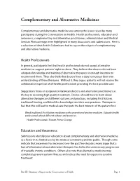 Complementary and Alternative Medicines