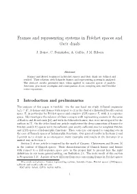Frames and Representing Systems in Fréchet Spaces and Their Duals