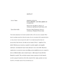 Seeking Asylum: Race, Memory, and the American Landscape