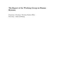 The Report of the Working Group on Human Remains