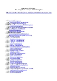 All Enzymes in BRENDA™ the Comprehensive Enzyme Information System
