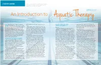 An Introduction to Aquatic Therapy