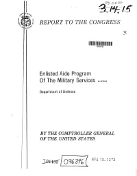 B-177516 Enlisted Aide Program of the Military Services
