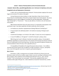 CLASS 3 - History of Pentecostalism and the Charismatic Renewal (Compiler: Marcia Gillis, Upwardlivingpublications.Com